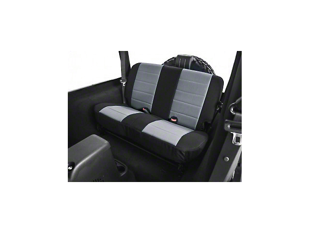 Rugged Ridge Neoprene Rear Seat Cover; Black/Gray (03-06 Jeep Wrangler TJ)