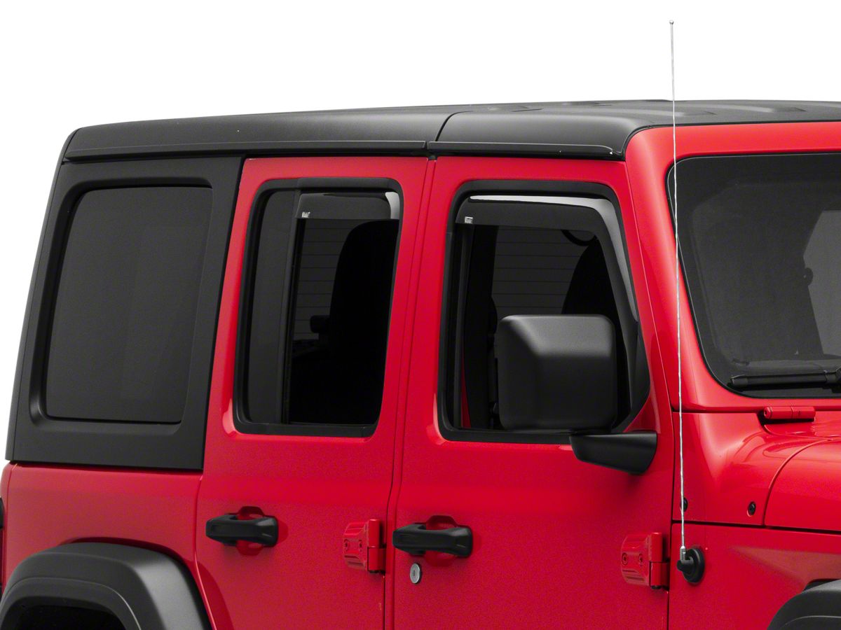 Jeep Wrangler In-Channel Window Deflectors; Front and Rear; Smoke (18-23 Jeep  Wrangler JL 4-Door) - Free Shipping