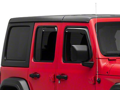 2-Door Side Window in-Channel Deflectors Ventvisor Visor for 2018 2019 Jeep Wrangler JL Accessories