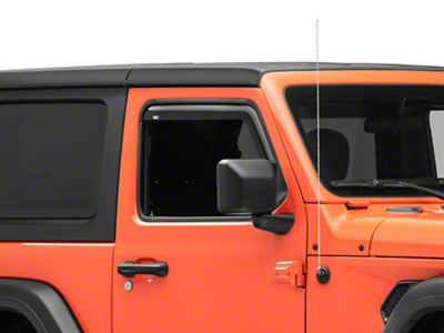 In-Channel Window Deflectors; Front; Smoke (18-23 Jeep Wrangler JL 2-Door)