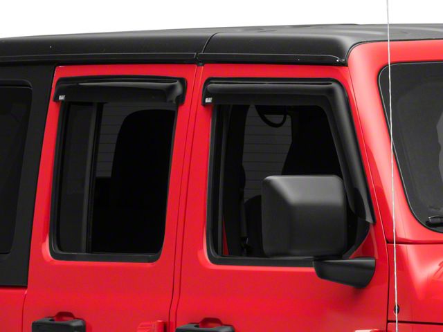 Tape-On Window Deflectors; Front and Rear; Smoke (18-24 Jeep Wrangler JL 4-Door)