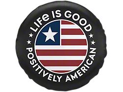Life is Good Positively American Coin Spare Tire Cover (66-18 Jeep CJ5, CJ7, Wrangler YJ, TJ & JK)