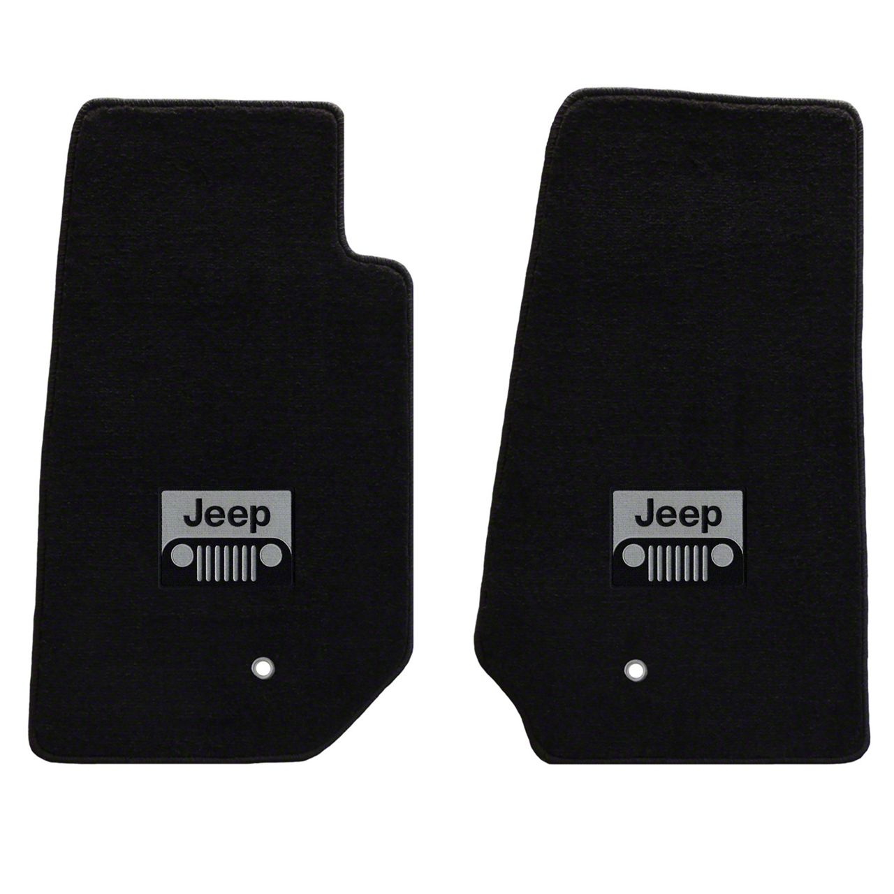 Lloyd All-Weather Carpet Front Floor Mats with Jeep Grille Logo; Black (07-13 Jeep Wrangler JK)
