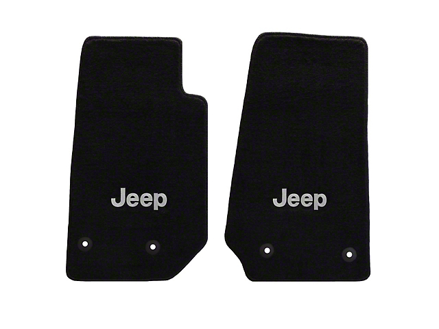 Lloyd All-Weather Carpet Front Floor Mats with Jeep Logo; Black (14-18 Jeep Wrangler JK)