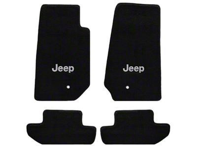 Lloyd All-Weather Carpet Front and Rear Floor Mats with Jeep Logo; Black (07-10 Jeep Wrangler JK 2-Door)