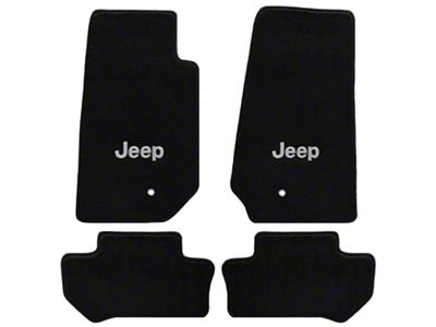 Lloyd All-Weather Carpet Front and Rear Floor Mats with Jeep Logo; Black (11-13 Jeep Wrangler JK 2-Door)