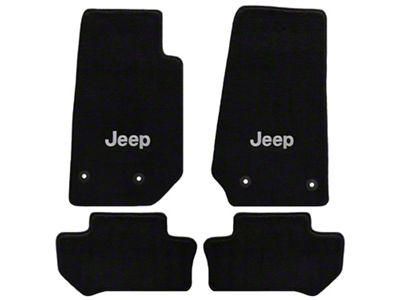 Lloyd All-Weather Carpet Front and Rear Floor Mats with Jeep Logo; Black (14-18 Jeep Wrangler JK 2-Door)