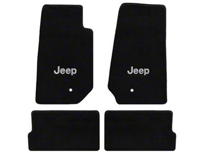 Lloyd All-Weather Carpet Front and Rear Floor Mats with Jeep Logo; Black (07-13 Jeep Wrangler JK 4-Door)