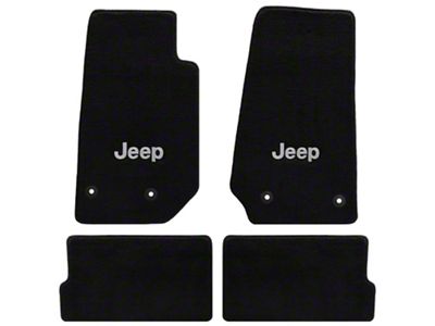 Lloyd All-Weather Carpet Front and Rear Floor Mats with Jeep Logo; Black (14-18 Jeep Wrangler JK 4-Door)