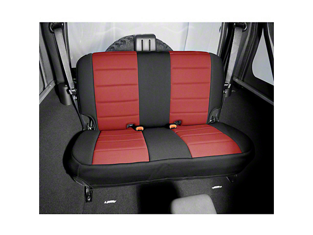 Rugged Ridge Neoprene Rear Seat Cover; Black/Red (97-02 Jeep Wrangler TJ)