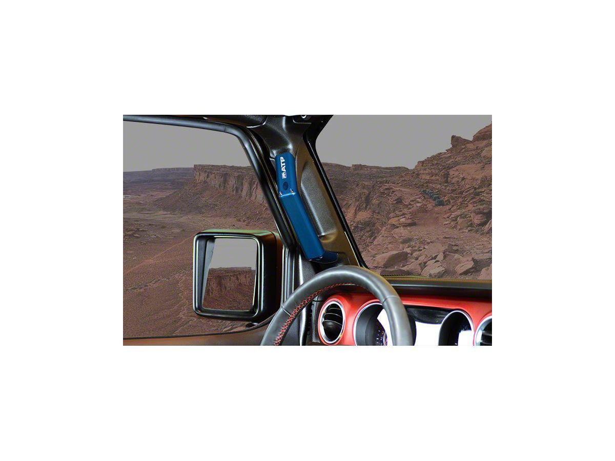 American Trail Products Jeep Wrangler Front Billet Grab Handles; Blue  36180013B (18-23 Jeep Wrangler JL) - Free Shipping