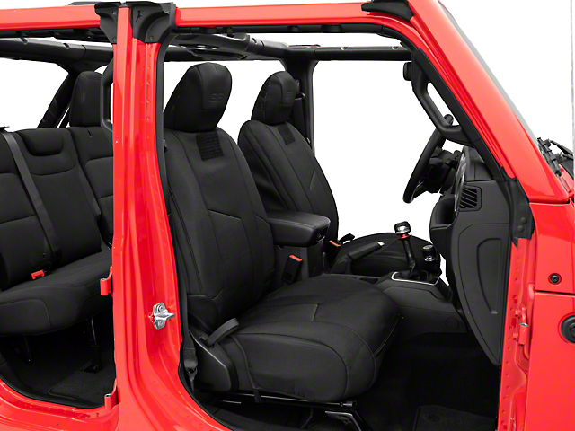 Smittybilt G.E.A.R. Custom Fit Front Seat Covers; Black (18-23 Jeep Wrangler JL)