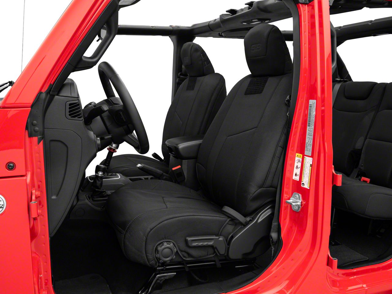 Smittybilt Jeep Wrangler Custom Fit Front Seat Covers; Black  57747701 (18-23 Jeep Wrangler JL) Free Shipping
