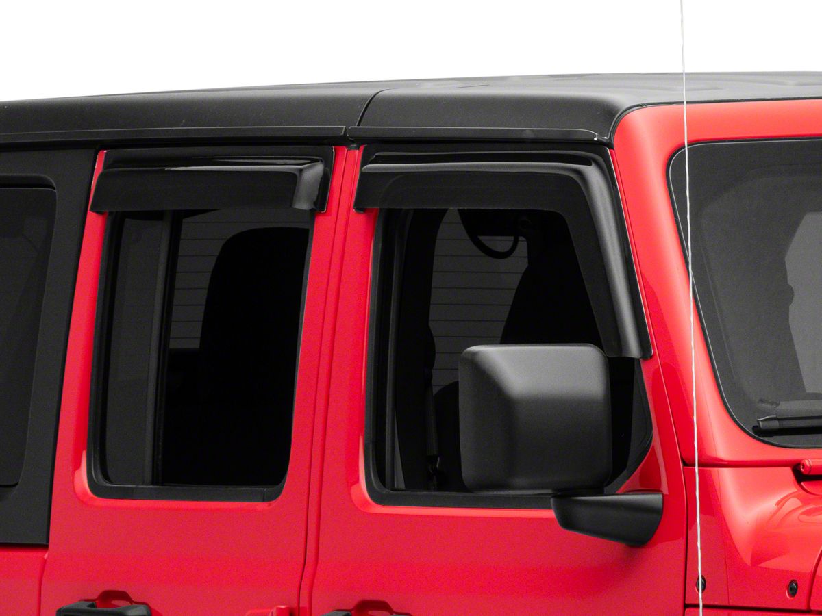 Jeep Wrangler Ventguard Window Deflectors; Front and Rear; Smoked (18-23 Jeep  Wrangler JL 4-Door) - Free Shipping