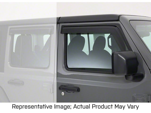Ventguard Window Deflectors; Front; Carbon Fiber Look (18-24 Jeep Wrangler JL)