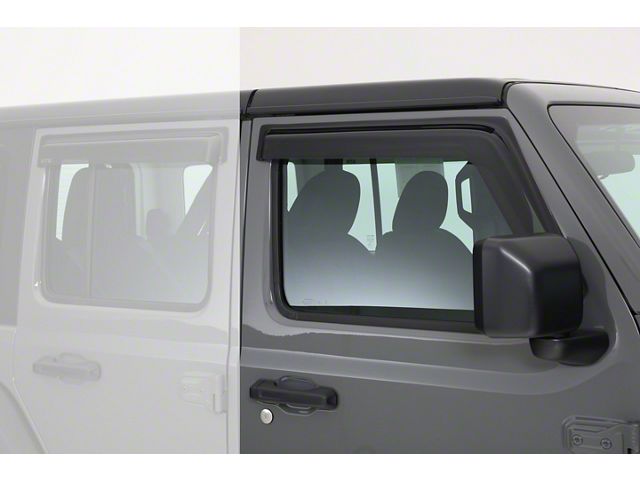 Ventguard Window Deflectors; Front; Smoked (18-24 Jeep Wrangler JL)
