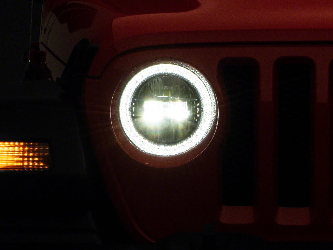 Raxiom Jeep Wrangler Axial Series LED Headlights; Black Housing