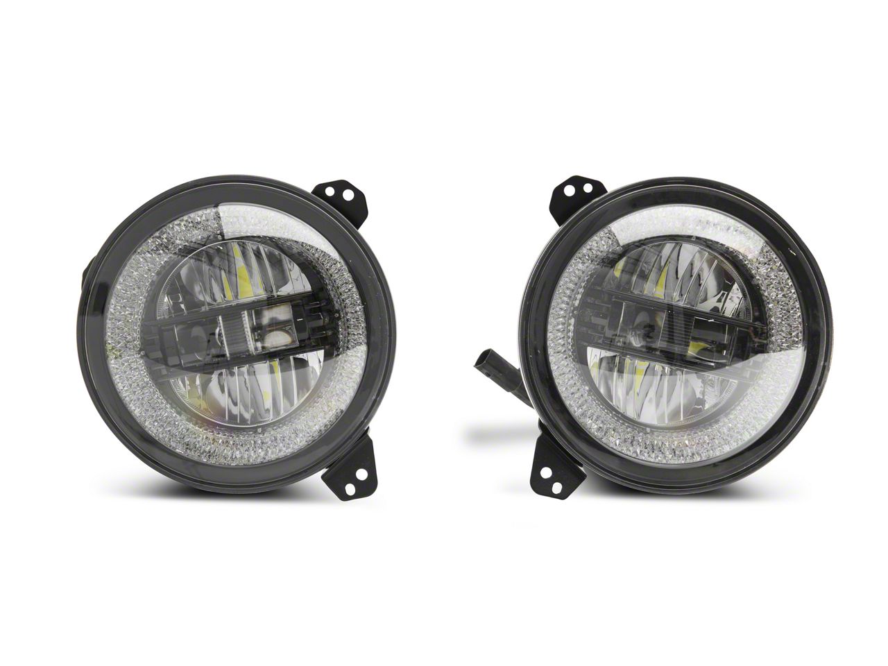 Raxiom Jeep Wrangler Axial Series LED Headlights; Black Housing