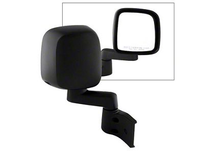 OE-Style Manual Mirror; Passenger Side; Black (03-06 Jeep Wrangler TJ)