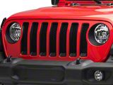 RedRock Headlight Trim and Grille Insert Kit; Matte Black (18-23 Jeep Wrangler JL Sport w/o TrailCam)