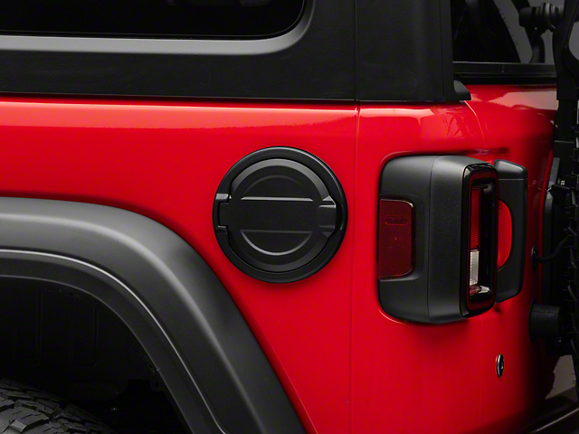 RedRock 4x4 Fuel Filler Door Cover; Matte Black (18-22 Jeep Wrangler JL)