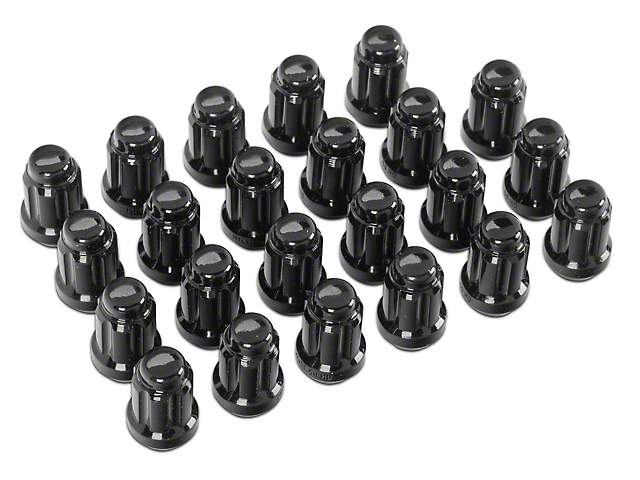Black 6-Spline Lug Nut Kit; 14mm x 1.5; Set of 23 (18-23 Jeep Wrangler JL)