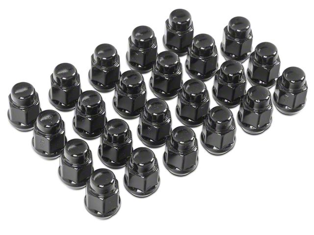 Black Acorn Lug Nut Kit; 13/16-Inch; Set of 23 (76-18 Jeep CJ5, CJ7, Wrangler YJ, TJ & JK)