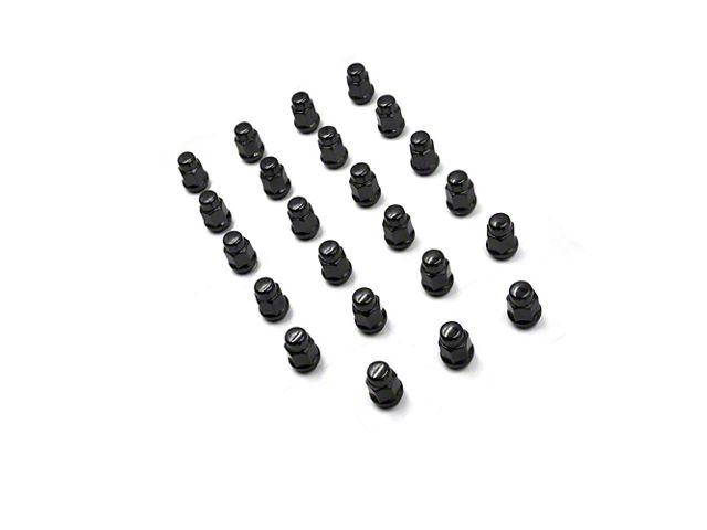 Black Acorn Lug Nut Kit; 3/4-Inch; Set of 23 (18-24 Jeep Wrangler JL)