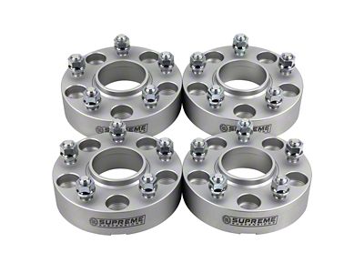Supreme Suspensions 1.50-Inch Pro Billet Hub and Wheel Centric Wheel Spacers; Silver; Set of Four (87-06 Jeep Wrangler YJ & TJ)