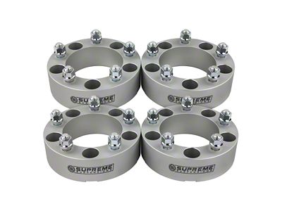Supreme Suspensions 1.50-Inch Pro Billet Wheel Spacers; Silver; Set of Four (87-06 Jeep Wrangler YJ & TJ)