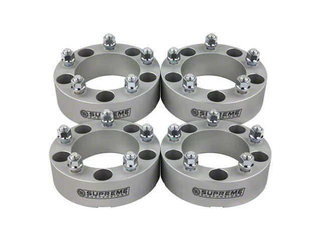 Supreme Suspensions 1-Inch Pro Billet Wheel Spacers; Silver; Set of Four (87-06 Jeep Wrangler YJ & TJ)