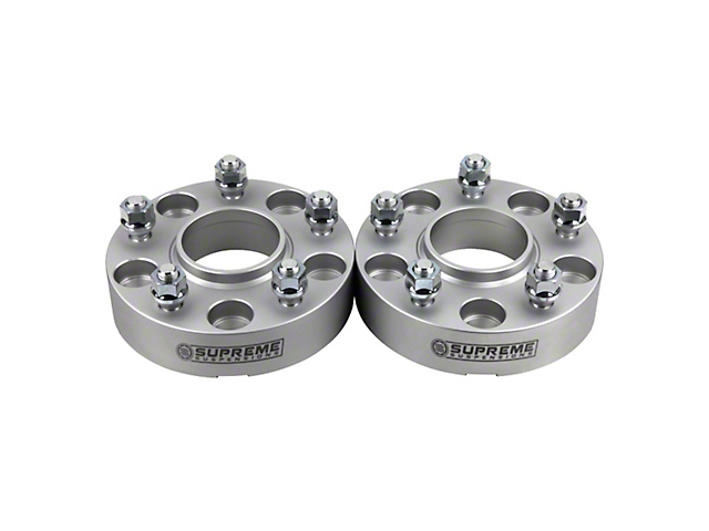 Supreme Suspensions 2-Inch Pro Billet Hub and Wheel Centric Wheel Spacers; Silver; Set of Two (87-06 Jeep Wrangler YJ & TJ)