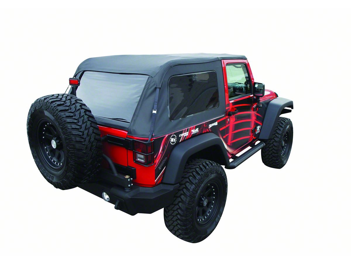 Jeep Wrangler Frameless Trail Top Soft Top with Tinted Windows; Black  Diamond (07-18 Jeep Wrangler JK 2-Door) - Free Shipping