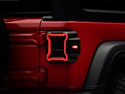 Raxiom LED Tail Lights; Black Housing; Smoked Lens (18-26 Jeep Wrangler JL w/ Factory Halogen Tail Lights & w/o Blind Spot Detection)