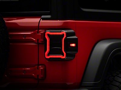 Raxiom Jeep Wrangler LED Tail Lights; Black Housing; Smoked Lens J133942-JL  (18-23 Jeep Wrangler JL w/ Factory Halogen Tail Lights) - Free Shipping