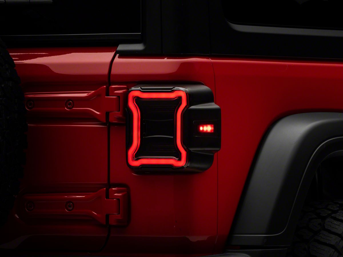 Raxiom Jeep Wrangler LED Tail Lights; Black Housing; Smoked Lens J133942-JL  (18-23 Jeep Wrangler JL w/ Factory Halogen Tail Lights) - Free Shipping