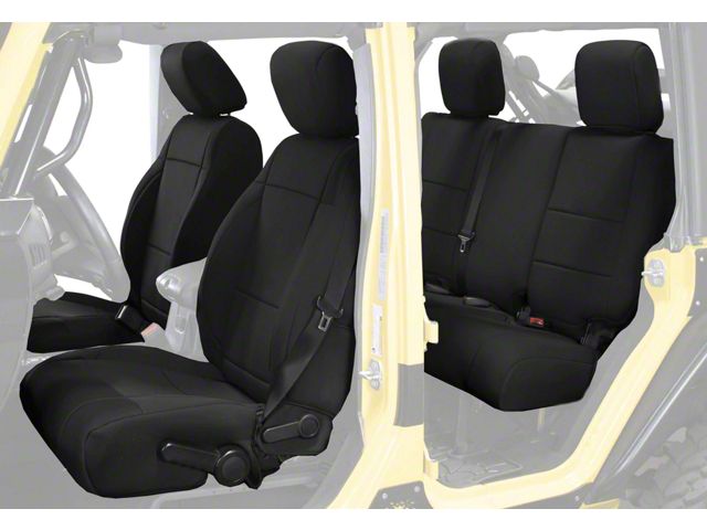 King 4WD Neoprene Front and Rear Seat Covers; Black (13-18 Jeep Wrangler JK 4-Door)