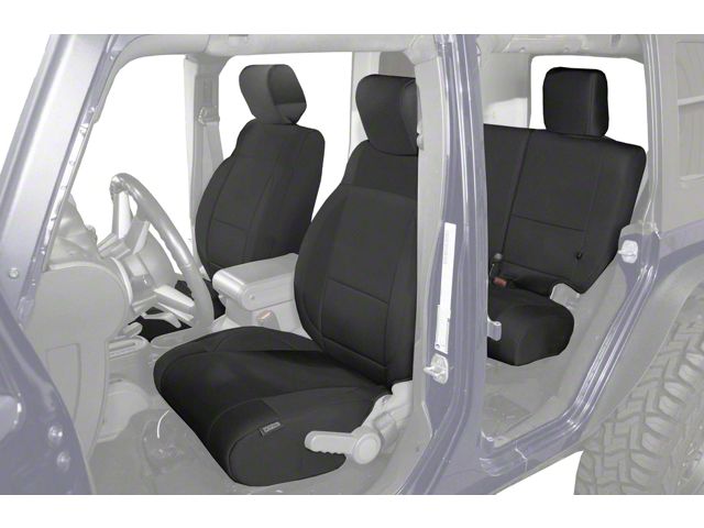 King 4WD Neoprene Front and Rear Seat Covers; Black (2007 Jeep Wrangler JK 4-Door)