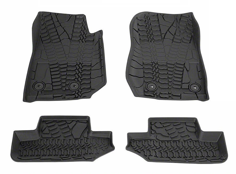 King 4WD Premium Four-Season Front and Rear Floor Liners; Black (97-06 Jeep Wrangler TJ)