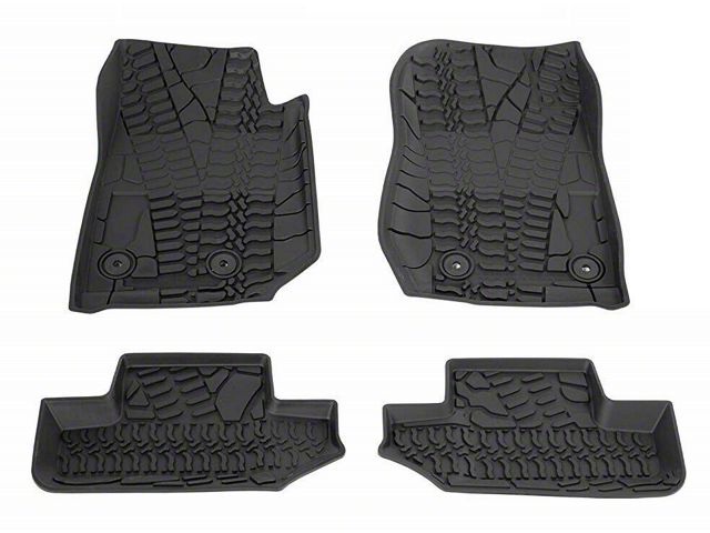 King 4WD Premium Four-Season Front and Rear Floor Liners; Black (97-06 Jeep Wrangler TJ)