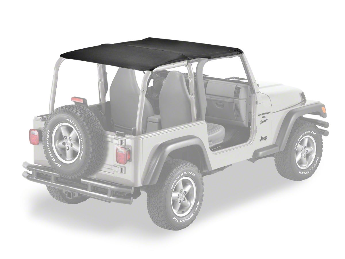 Bestop Jeep Wrangler Safari-Style Header Bikini Top - Black Denim 52531-15 ( 97-02 Jeep Wrangler TJ)