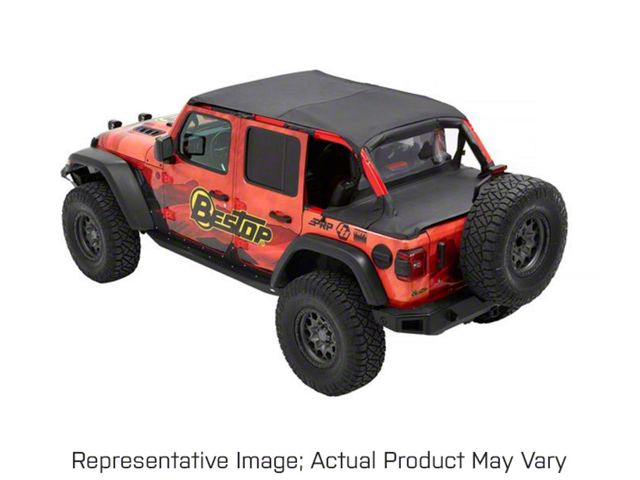 Bestop Safari-Style Header Bikini Top; Black Diamond (18-24 Jeep Wrangler JL 2-Door)