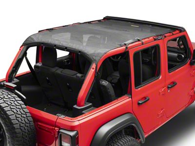 Bestop Sun Extended Safari-Style Bikini Top; Black Mesh (18-23 Jeep Wrangler JL 4-Door)