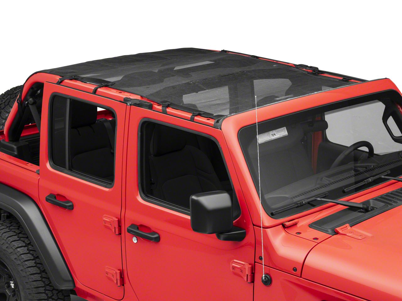 Bestop Sun Extended Safari-Style Bikini Top; Black Mesh (18-23 Jeep  Wrangler JL 4-Door)