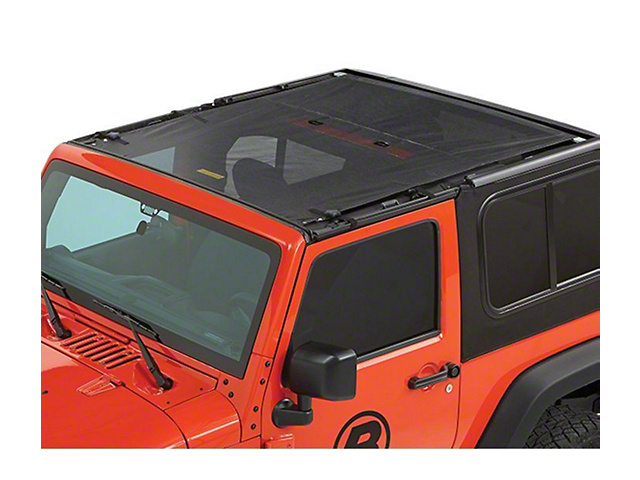 Bestop Sun Extended Safari-Style Bikini Top; Black Mesh (18-23 Jeep Wrangler JL 2-Door)