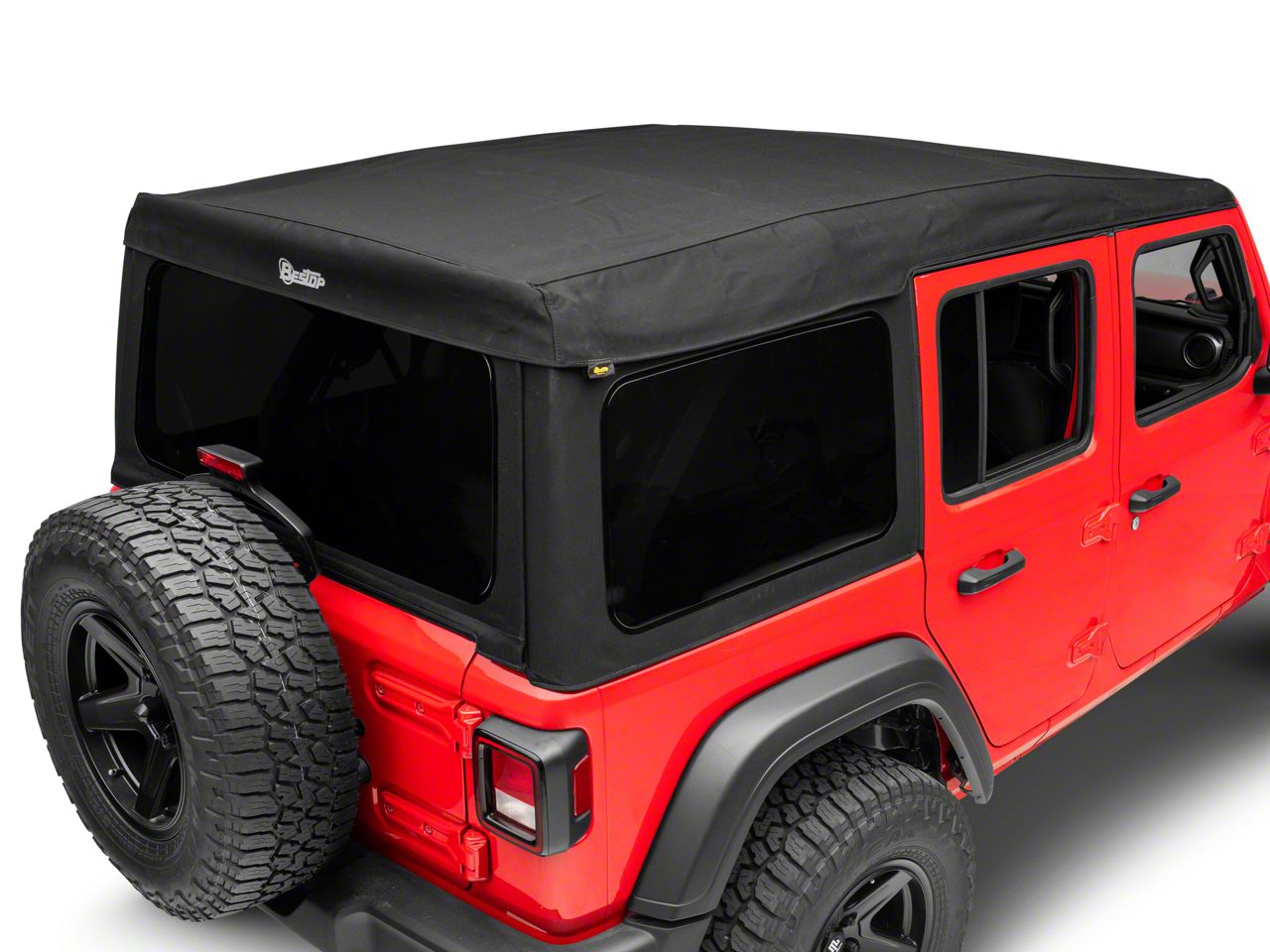 Bestop Trektop Ultra Slantback Soft Top for 18-C Wrangler JL 4-Door (Black  Twill)