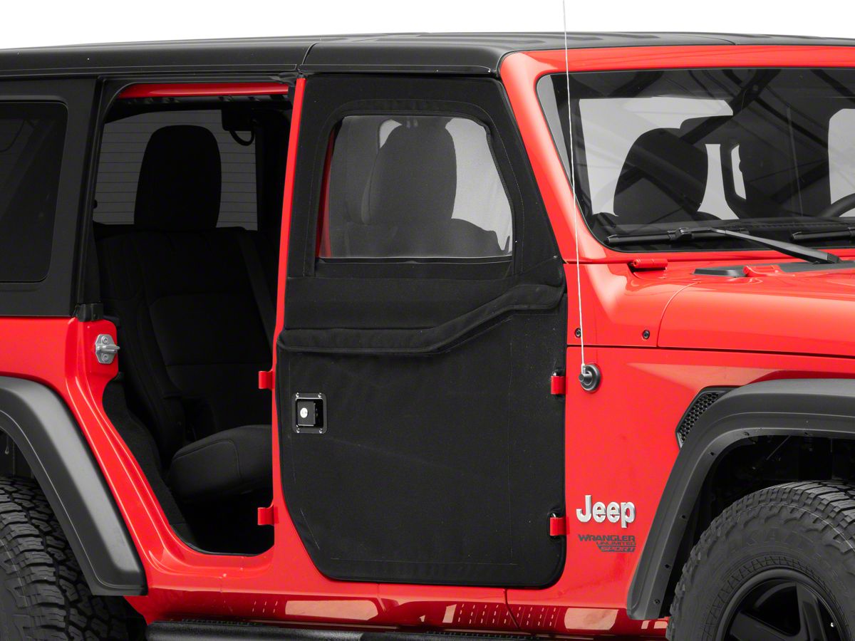 Bestop Jeep Wrangler 2-Piece Full Fabric Front Doors; Black Twill 51750-17  (18-23 Jeep Wrangler JL) - Free Shipping