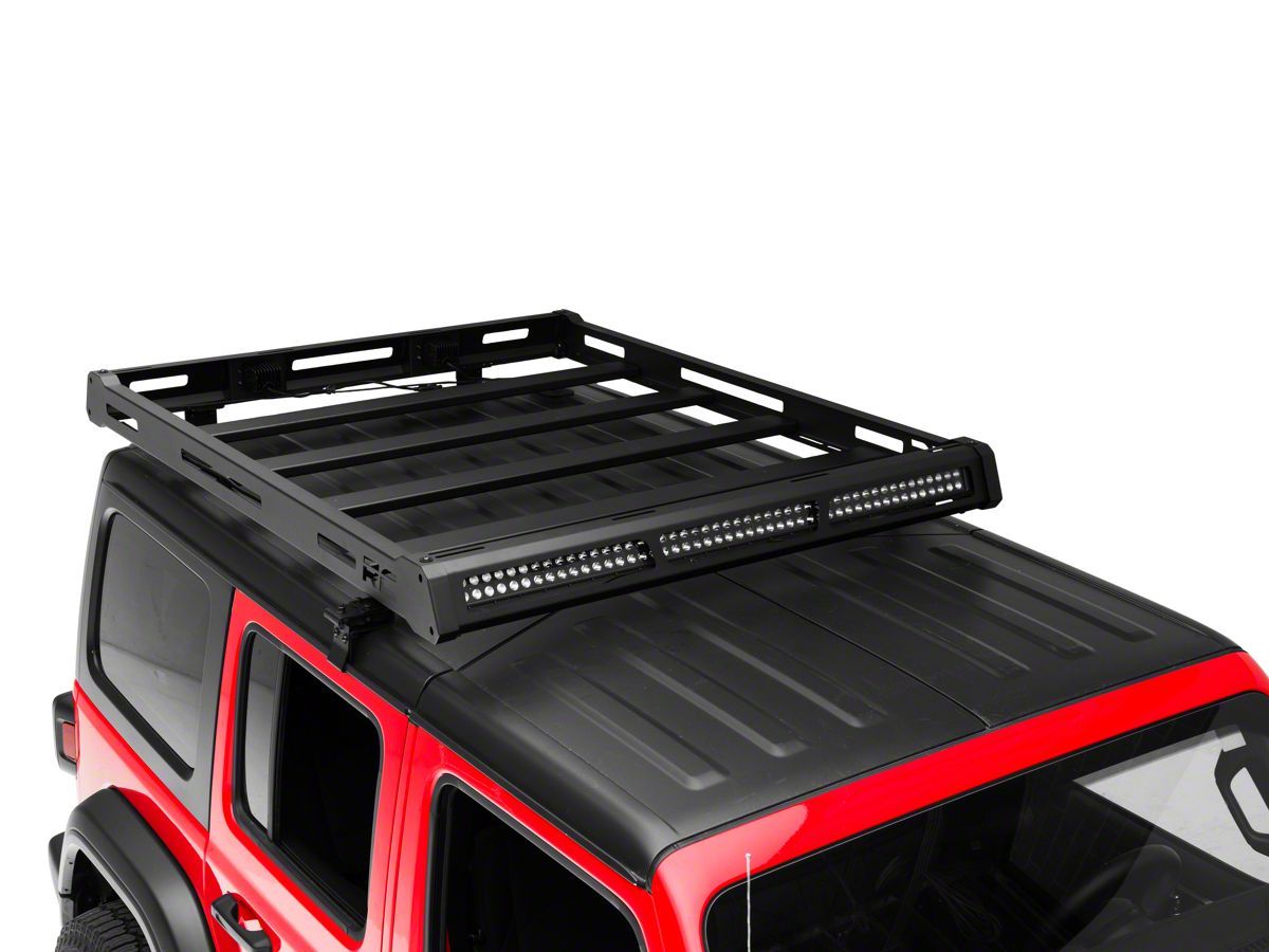 Rough Country Jeep Wrangler Roof Rack System with Black-Series LED Lights  10622 (18-23 Jeep Wrangler JL) - Free Shipping