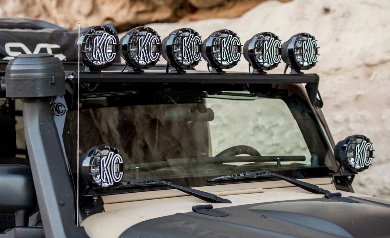 Kc Hilites Jeep Wrangler 50 Inch Overhead Xross Bar With Gravity Pro Sport Led 6 Light Kit 07 18 Jeep Wrangler Jk