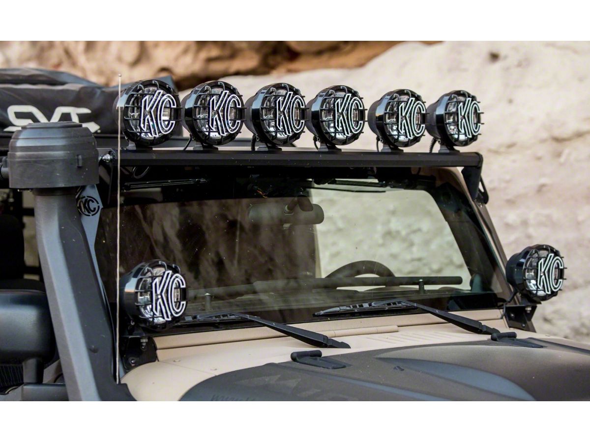 Kc Hilites Jeep Wrangler 50 Inch Overhead Xross Bar With Gravity Pro Sport Led 6 Light Kit 07 18 Jeep Wrangler Jk